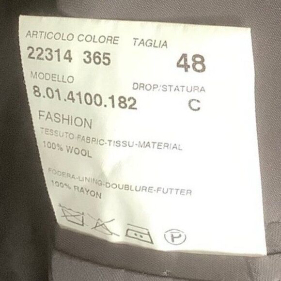 BARNEYS NEW YORK 48C Wool Sport Coat Suit Blazer Window Pane Check Gray Blue 48 - Picture 8 of 8